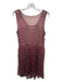 Free People Size M Burgundy & Black Mesh Beading Detail Sleeveless Knee Dress Burgundy & Black / M