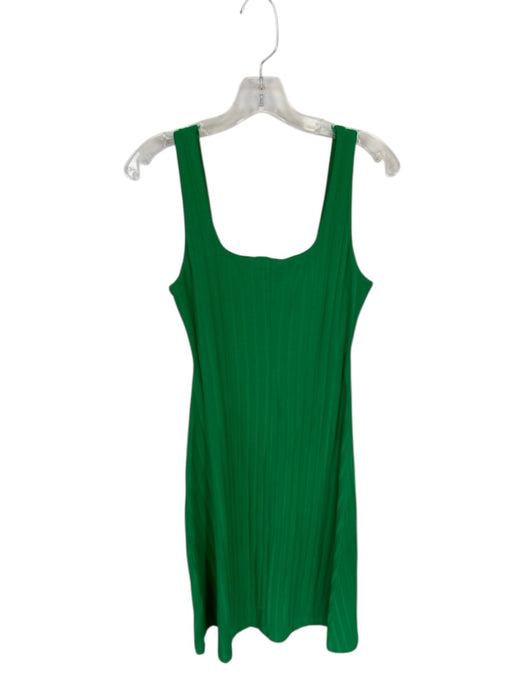Zara Size S Green Cotton Blend Line Details Dress Green / S