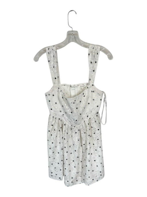 For Love & Lemons Size M White & Black Polyester Polka Dots Laces corset Dress White & Black / M