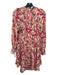 Stella McCartney Size 38 Pink, Red & Green Floral Long Sleeve Zip Back Dress Pink, Red & Green / 38