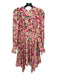 Stella McCartney Size 38 Pink, Red & Green Floral Long Sleeve Zip Back Dress Pink, Red & Green / 38