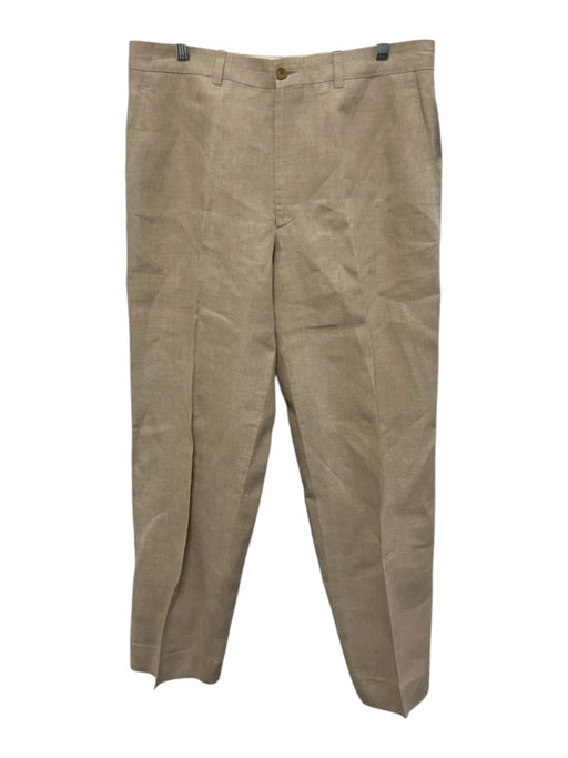 T.B.M. Size 35 Beige Linen Solid Men's Pants Beige / 35