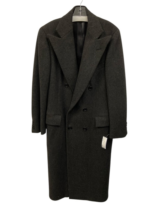 Polo Dark Gray Wool Solid Trench Men's Coat Dark Gray / 40L