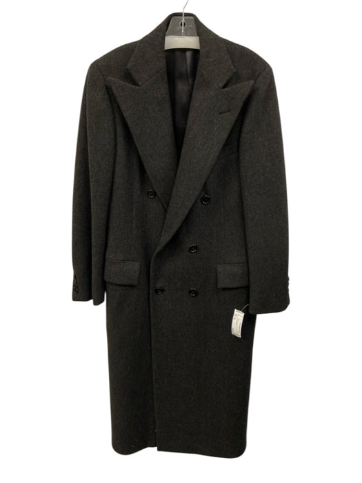 Polo Dark Gray Wool Solid Trench Men's Coat Dark Gray / 40L