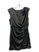 DO+BE Size L Black Polyester Cap Sleeve Gathered Dress Black / L