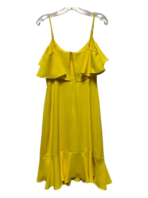 Trina By Trina Turk Size 6 Bright Yellow Polyester Spaghetti Strap Ruffles Dress Bright Yellow / 6