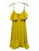 Trina By Trina Turk Size 6 Bright Yellow Polyester Spaghetti Strap Ruffles Dress Bright Yellow / 6