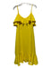 Trina By Trina Turk Size 6 Bright Yellow Polyester Spaghetti Strap Ruffles Dress Bright Yellow / 6