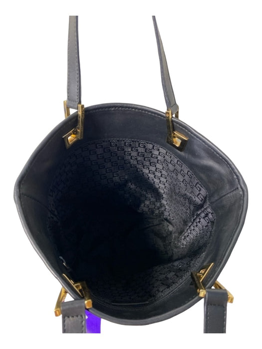 Gucci Black Leather Quilted bucket Double Handle Gold Hardware Bag Black / S