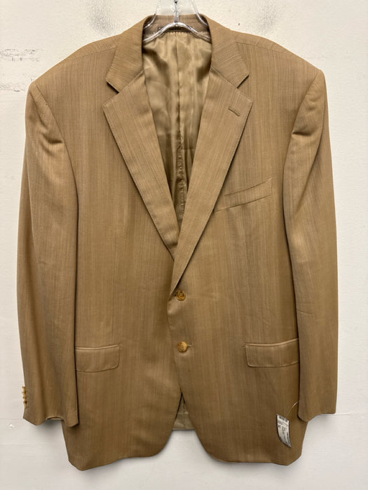 Zegna Tan Wool Blend Herringbone Men's Blazer