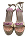 Sophia Webster Shoe Size 39 Pink & Multi Satin Wedge Open Toe Floral Espadrille Pink & Multi / 39