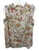 Rebecca Taylor Size Large Pink, Orange, Green Cotton Ruffle Cap Sleeve Top Pink, Orange, Green / Large