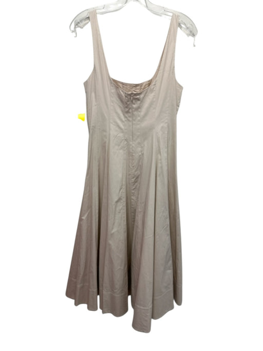 Staud Size 10 Beige Cotton Sleeveless Paneled Square Neck Midi Dress Beige / 10