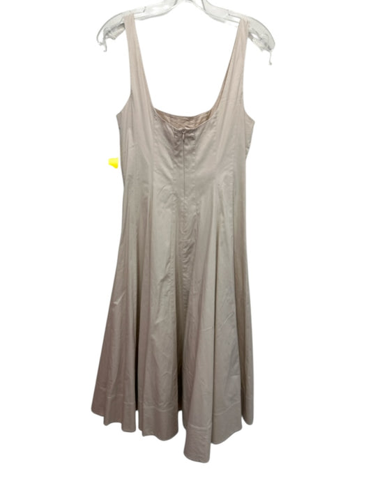 Staud Size 10 Beige Cotton Sleeveless Paneled Square Neck Midi Dress Beige / 10
