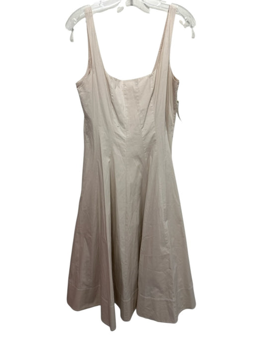 Staud Size 10 Beige Cotton Sleeveless Paneled Square Neck Midi Dress Beige / 10