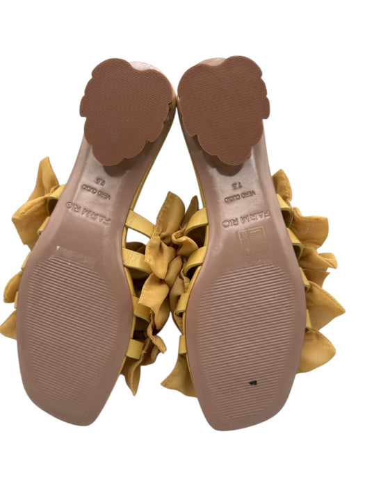 Frame Shoe Size 7.5 Mustard Yellow Leather & Textile open toe Ruffles Sandals Mustard Yellow / 7.5