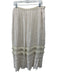 Love Shack Fancy Size L Cream Viscose Elastic Waist Sheer Overlay eyelet Skirt Cream / L