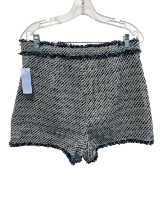 Cinq a Sept Size 8 Blue & White Cotton Blend Long Ruched Sleeve Tweed Short Set Blue & White / 8