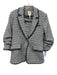 Cinq a Sept Size 8 Blue & White Cotton Blend Long Ruched Sleeve Tweed Short Set Blue & White / 8