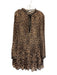 Veronica Beard Size 8 Mixed Brown Polyester Long Sleeve Leopard Print Dress Mixed Brown / 8