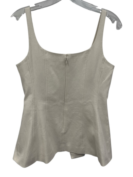 Veronica Beard Size 10 Cream White Cotton Blend Sleeveless Twill Paneled Top Cream White / 10