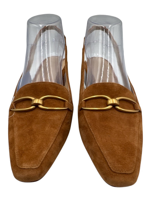 Veronica Beard Shoe Size 7.5 Tan Brown Leather Upper Suede Loafer Slingbacks Tan Brown / 7.5