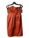 David Meister Size 6 Orange Acetate Strapless Back Zip Bow Detail Mini Dress Orange / 6