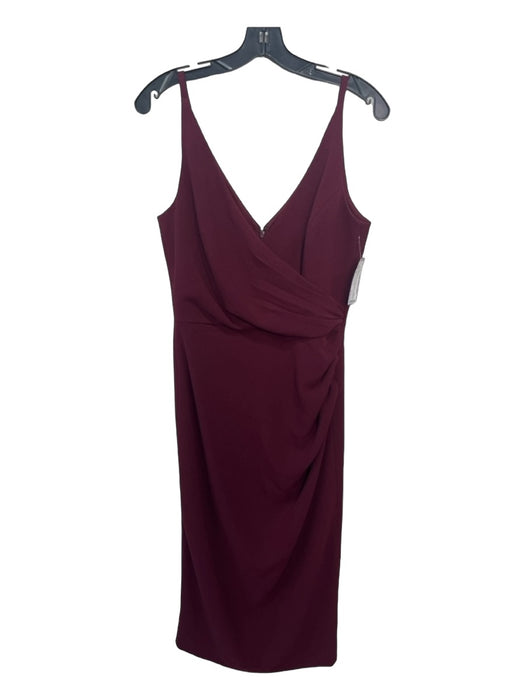 Dress the Population Size M Maroon Red Polyester Blend Sleeveless Rouched Dress Maroon Red / M