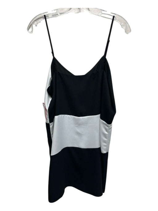 Parker Size L Black & White Polyester Spaghetti Strap color block V Neck Dress Black & White / L