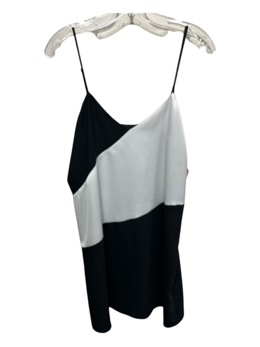 Parker Size L Black & White Polyester Spaghetti Strap color block V Neck Dress Black & White / L