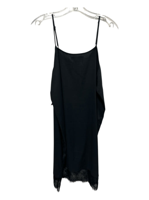 Brochu Walker Size L Black Polyester Spaghetti Strap Solid Lace Trim Slip Dress Black / L