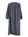 Tory Burch Size 8 Navy Blue Cotton Long Sleeve Striped V Neck Dress Navy Blue / 8