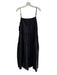 Enya Costa Size 2 Black Cotton Spaghetti Strap solid color Square Neck Dress Black / 2