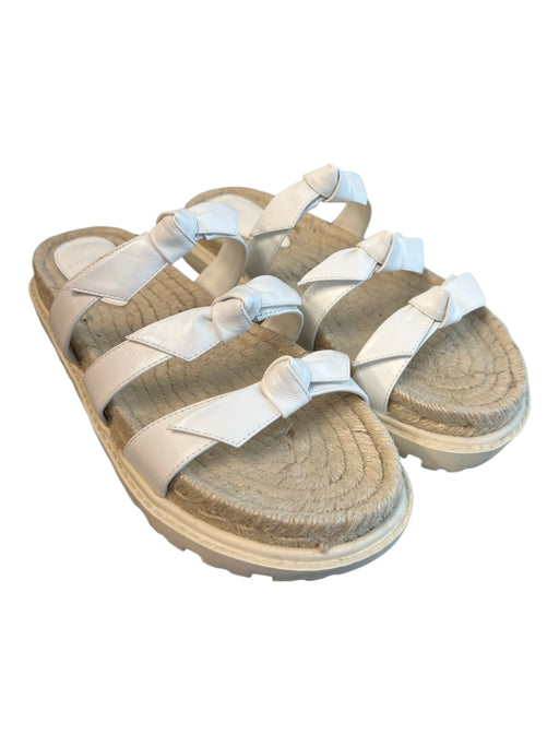 Birman Shoe Size 40 White Leather open toe Bow Detail Platform Sandal Shoes White / 40