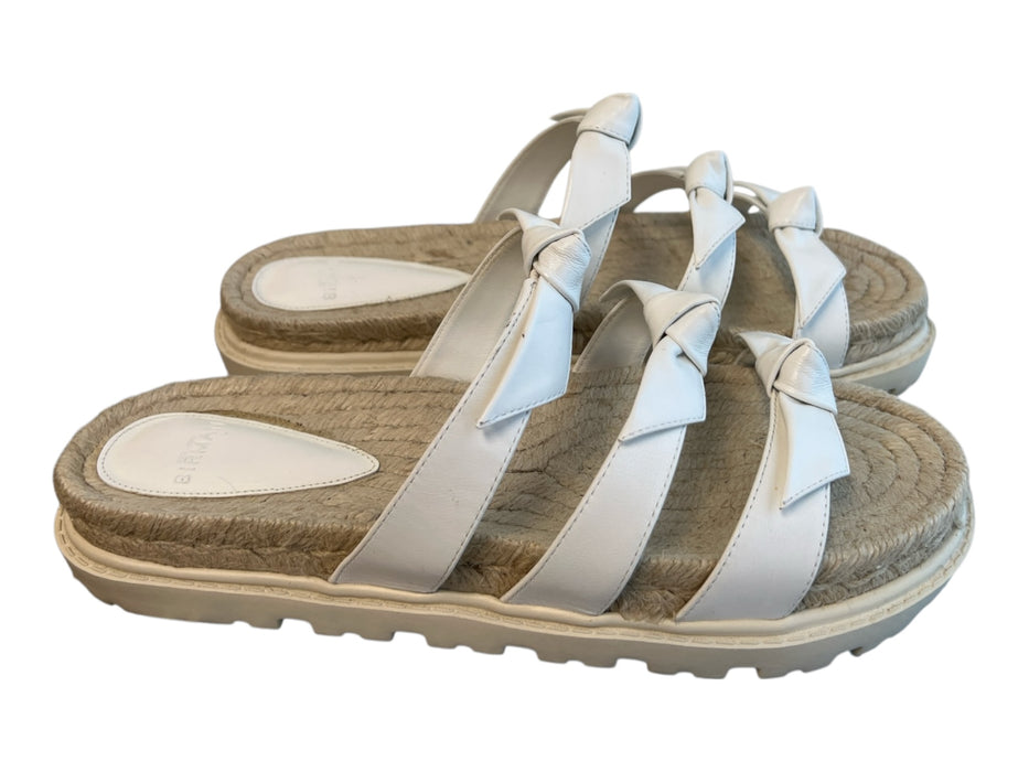 Birman Shoe Size 40 White Leather open toe Bow Detail Platform Sandal Shoes White / 40