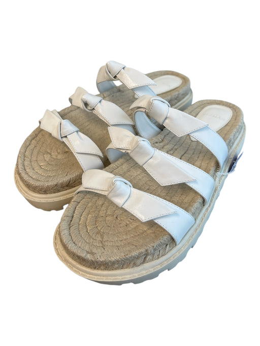 Birman Shoe Size 40 White Leather open toe Bow Detail Platform Sandal Shoes White / 40