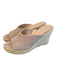 Stuart Weitzman Shoe Size 9.5 Beige Suede open toe Woven Detail Wedge Shoes Beige / 9.5