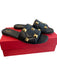 Valentino Shoe Size 40 Black Leather open toe studded detail Flat Sandal Shoes Black / 40