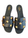 Valentino Shoe Size 40 Black Leather open toe studded detail Flat Sandal Shoes Black / 40