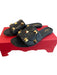 Valentino Shoe Size 40 Black Leather open toe studded detail Flat Sandal Shoes Black / 40