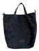 Valentino Garavani Black Nylon Star Print Logo Top Handle Zip Pockets Bag Black / Large