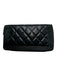 Chanel Black Leather Quilted Zip Around Wallets Black