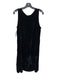 Eileen Fisher Size L Black Rayon Blend Velvet Round Neck Sleeveless Shift Dress Black / L