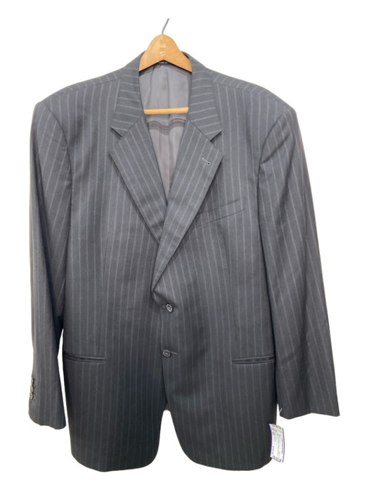 Armani Collezioni Grey Wool Striped 2 Button Men's Suit 48R