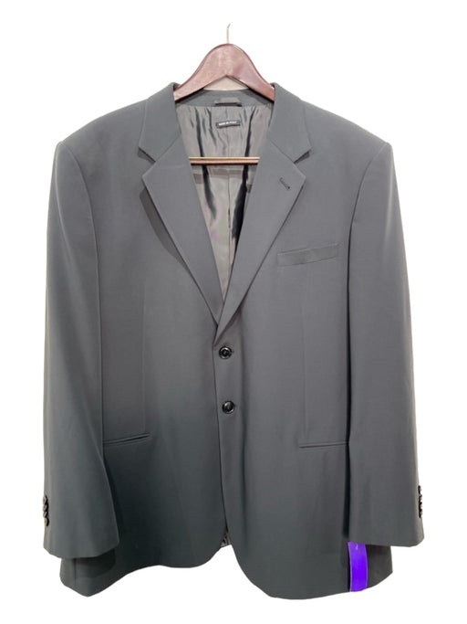 Giorgio Armani Grey Polyester Solid 2 Button Men's Suit 60