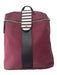 Henri Bendel Burgundy & Black Canvas Leather trim Striped Zip closure Bag Burgundy & Black / M