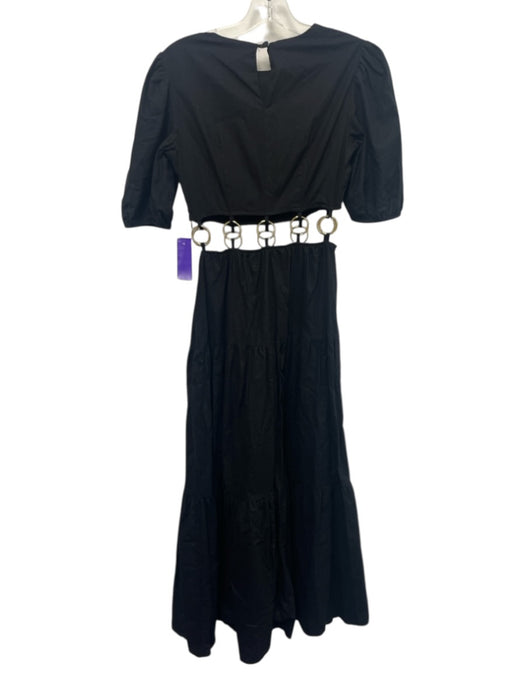 Charlie Holiday Size 4 Black Cotton Gold hardware Waist Cutouts Dress Black / 4
