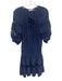 Ramy Brook Size S Navy Blue Polyester Elastic Waist Embroidered Design Dress Navy Blue / S