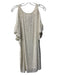 Aidan Mattox Size 2 White Silk Beaded Sleeve Cut Outs Knee Length Dress White / 2