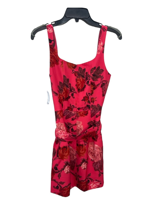 C/Meo Collective Size M Pink & Red Polyester Floral Square Neck Sleeveless Dress Pink & Red / M